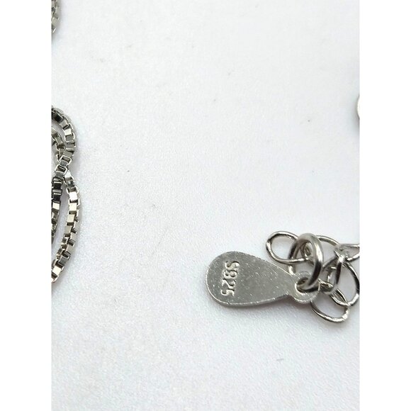 Sterling Silver 925 Blue & White Sapphire Tennis Bracelet Adjustable - Picture 3 of 8